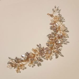 Head Piece Gold/Pink/Pearls